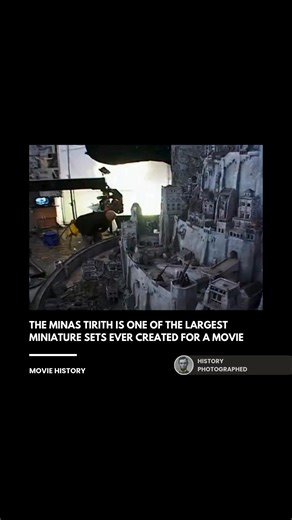 In Peter Jackson’s The Lord of the Rings trilogy, Minas Tirith was realized as a massive 1:72 scale "big-ature" standing approximately 20 feet tall and sprawling across a 30-foot diameter. This incredibly detailed model allowed for sweeping cinematic shots and intricate lighting effects that would have been impossible to achieve with standard miniatures or early 2000s digital effects alone. Credits: Warner Bros. Discovery, New Line Cinema, WingNut Films, Wētā Workshop | History In Pictures