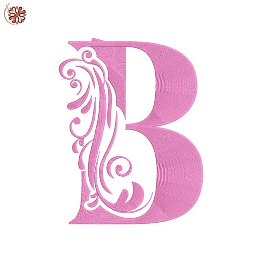Ornamental Letter B Embroidery Design | Elegant Monogram (digital Download) - Etsy