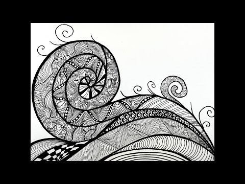 Relaxing Line Drawing Tutorial – Abstract Spiral Zentangle Art