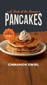 Savor the season’s sweetest stacks! Try Cinnamon Swirl, Hot Chocolate & Dulce de Leche Pancakes. 🥞 Limited time—order now! | Village Inn Restaurants