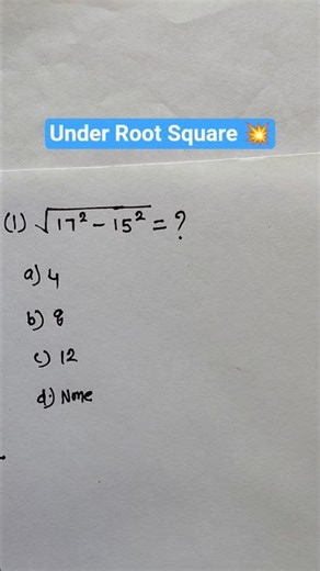 Under Root Square question Solve | Maths Tricks | Under Root Tricks ✨| #shorts #ytshorts#shivammaths