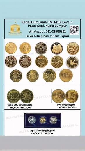 32K views · 173 reactions | KEDAI DUIT LAMA CM PASAR SENI KL 10pagi-7malam BUKA SETIAP HARI M18 LEVEL 1 | Kedai Jual Beli Duit Lama Central Market - Pasar Seni - Kuala Lumpur. | Facebook