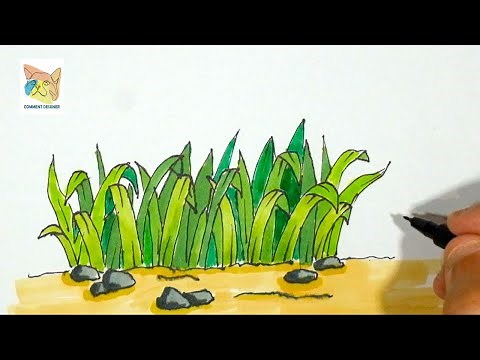 Comment dessiner de l'herbe facilement au crayon de couleur