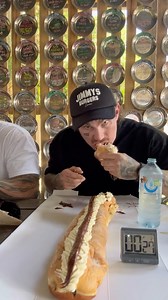 Jimmy Judge on Instagram: "1KG donut challenge!! 🍩 🍩🍩 Today I’m @kenilworthbakery bakery tackling their 1KG donut challenge! For this challenge if you complete the whole 1KG donut in one sitting you get your money back! I’m doing this challenge straight after I did the 1KG sausage roll challenge! I previously did this challenge 12 months ago post sausage roll challenge too and got 12:45 so I would love to beat that time today!! Thanks so much to @kenilworthbakery for having us and also specia