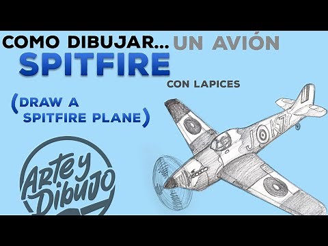 COMO DIBUJAR UN AVION SPITFIRE de la segunda guerra mundial (con lapices) HOW DRAW A SPITFIRE PLANE