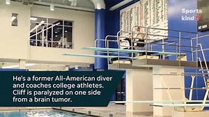 Paralyzed coach takes high dive