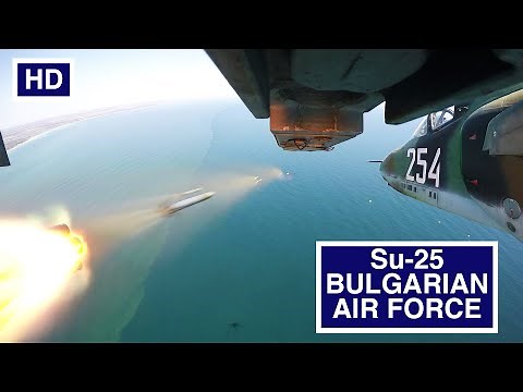 Rockets and Cannon Shots Fired by Sukhoi Su-25 Frogfoot Russian Made Ground Attack Aircraft