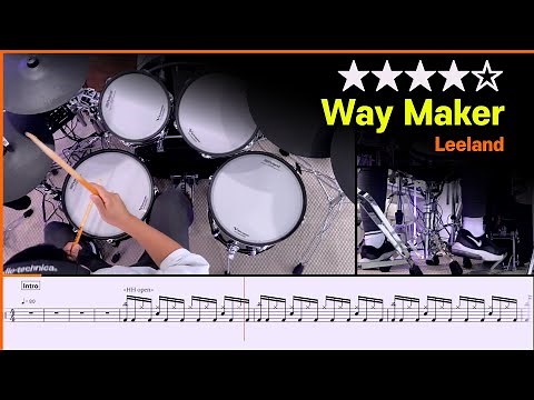 [Lv.14] Way Maker - Leeland (★★★★☆) Drum Cover with Sheet Music