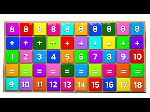 Addition by 8 | Addition to the number 8+ | Math for preschoolers