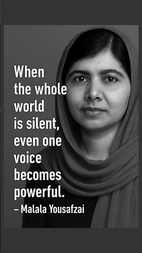 One Voice Can Change Everything - Malala’s Powerful Message #motivation #quotes #malala
