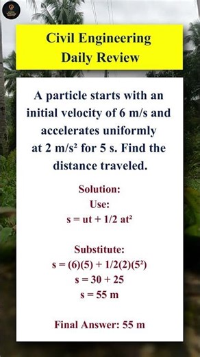 Dynamics Problem | Distance Traveled with Uniform Acceleration #shorts