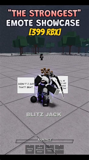 The fallen emote showcase in the strongest battlegrounds #shorts #roblox #tsb #robloxshorts