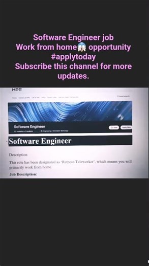 Work From Home Software Engineer Job 😍 #job #jobsearch #workfromhome #trending