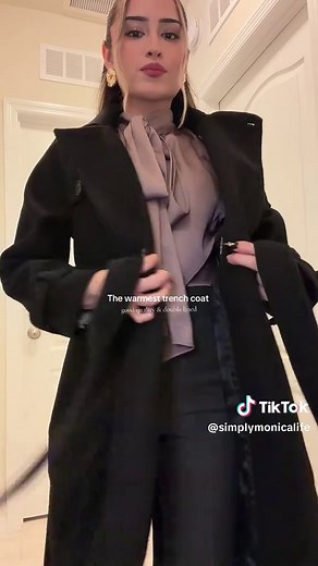 Found the warmest good quality wool trench coat you need this winter, true to size as well!✨#trenchcoat #woolcoat #coats #longcoat #winterfashion