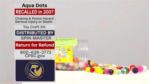 Recall History #CPSC50: In 2007 CPSC coordinated the recall of about 4.2 million Aqua Dots. The coating on the beads contained a chemical that turned toxic when ingested. Children who swallowed the beads could become comatose, develop respiratory depression, or have seizures. While toys have gotten much safer over the years, CPSC is on constant lookout for toys that may be unsafe. We recommend people check SaferProducts.gov before they buy a new toy and report unsafe toys, too! Read the full rec