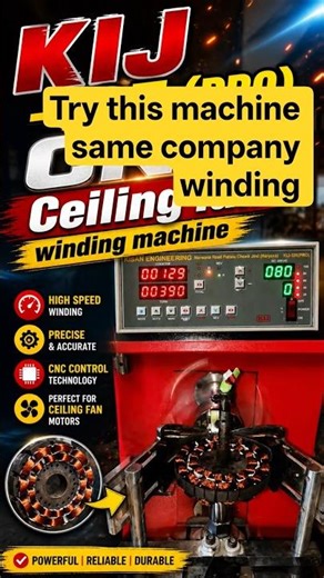 KIJ-135 (PRO) CNC Ceiling Fan Winding Machine | Full Demo & Working 🔥 High Speed Winding #ytshorts