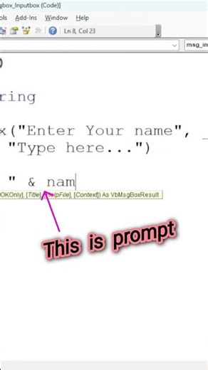 STOP Confusing MessageBox & InputBox in excel VBA ❌🤯 #Shorts #excel #vba