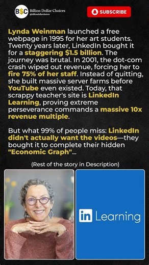 LinkedIn Paid $1.5B for an Art Teacher. #billiondollarchoices #entrepreneur #techhistory