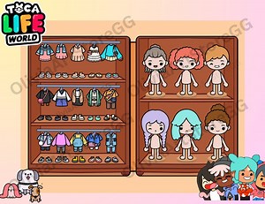 Toca Boca Paper Doll Dress Up: Customizable Activity Book (digital Download) - Etsy
