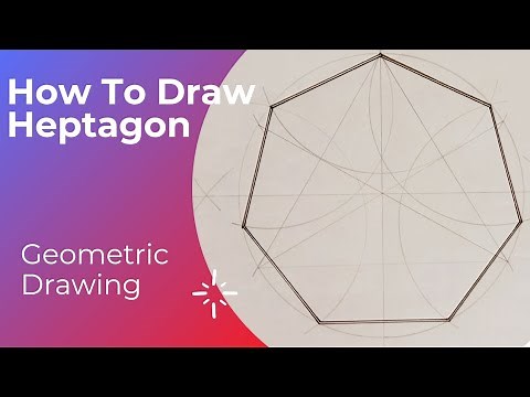 How to Draw Heptagon | Geometric Drawing | Cara Lukis Segi 7 | Polygon