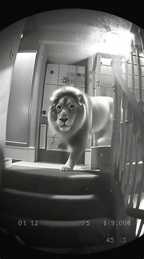 CCTV Footage Shows Lion Inside a House