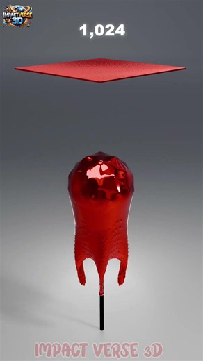 1M Red Cloth x Wooden Hex Sphere Sim | Which Looks Best? #3danimation #satisfying #asmr