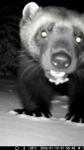 Wolverine Charges Trail Cam at Night & Stares It Down 😱 | Ultra-Rare Beast in the Snow 2026