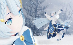 【初音MMD】冬雪中闪耀着小彩灯的公主-雪未来Glowing Snow.2021【初音未来MMD】