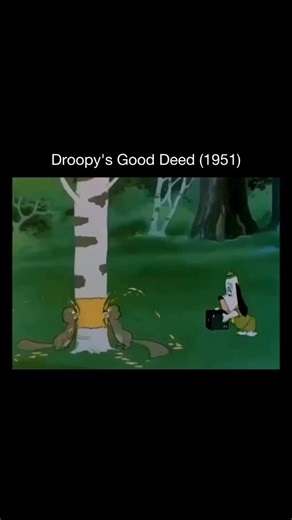 Memory Cartoons on Instagram: "This scene comes from Droopy’s Good Deed, a classic MGM cartoon that perfectly showcases Droopy’s signature deadpan humor. Calm, polite, and seemingly harmless, Droopy slowly drives his opponent into complete frustration without ever raising his voice 🐶😐 Fun fact: Droopy cartoons flipped traditional cartoon logic on its head. Instead of speed and chaos, the comedy came from patience and inevitability—Droopy always wins simply by being himself. This made him one o