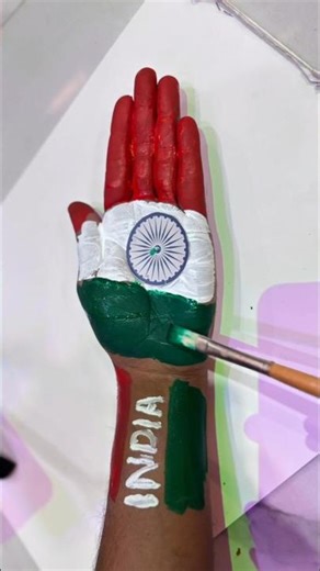 Hand Par Indian Flag Design Kiya #shots #independenceday