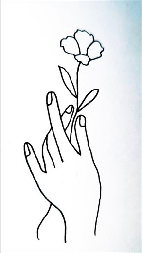 How to draw a Hand flower propose drawing easy l #love #art #drawing