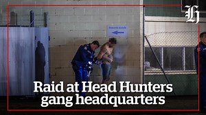 Police are at the scene of the Head Hunter's gang headquarters on View Road in Henderson where they have made multiple arrests. | nzherald.co.nz