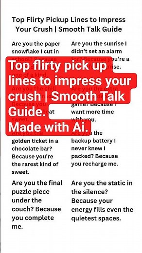 Top flirty pick up lines to impress your crush | Smooth Talk Guide.#shorts.