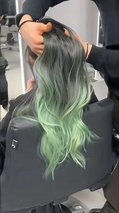 Green Ombre Hair Transformation 💚 From Dark to Mint Green!