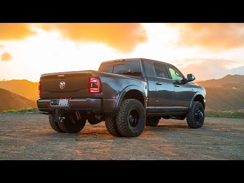 Carli Equipped Factory Automatic-Leveling Rear Air-Suspension Ram 3500 Cummins Dually on 37s