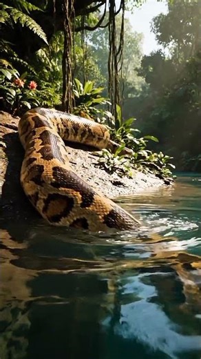 Giant Python Slithers Into the River… Caught on Camera!”