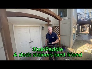 Stainpaddle on a pergola. Deck staining made fast and easy with the StainPaddle.