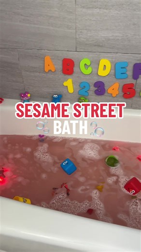 Sesame Street bath theme! My toddler loves Elmo so he was very excited about this bath 🫧🛁 #themedbath #bathtime #sesamestreet #bathtimefun #bathtoys #toddlerfun
