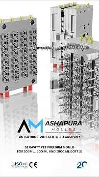 500ml & 1000ml PET Bottle Manufacturing Process — 32 Cavity Preform Mould in Action!