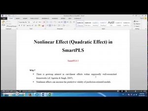 Nonlinear Effect (Quadratic Effect) in Structural Equation Modeling