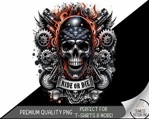 Motorcycle PNG Design, Heavy Metal Skull PNG, Flaming Skull Sublimation Design, Heavy Metal Skull T-shirt Design, Biker Shirt Design File - Etsy