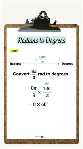 Convert radians to degrees 🔄 #trigonometry