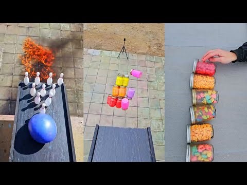 🍾🔥Throwing Bottle On Stairs | 🇺🇲Crushing crunchy & soft things | Glass bottle breaking