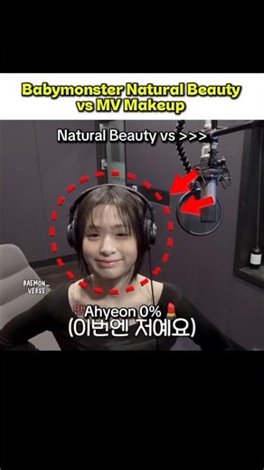 Natural Beauty vs MV Makeup #babymonster #pharita #asa #chiquita #ahyeon #ruka #rora #shorts
