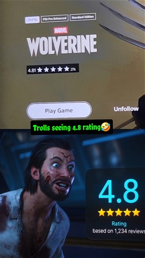 Wolverine has received 4.81/5 rating on the PSN store❤️‍🔥 [Wolverine rating on PSN, wolverine rating