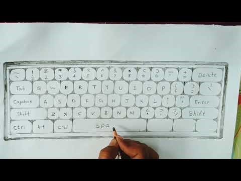 How to draw keyboard step by step (school project) Easy keyboard drawing