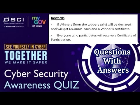 Cyber Security Awareness Quiz Questions With Answers || Mygov Quiz Answers