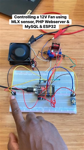 Controlling a 12V Fan using MLX sensor, PHP Webserver & MySQL & ESP32 #mysql #fan #mlxsensor #webserver | Upload Ideas with Itamar