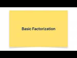 Introduction to Basic Factorisation | MCS-G