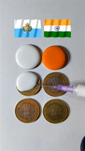 National flag on coins 🪙|| india flag art ||#viral #shorts #art #drawing #painting #short video